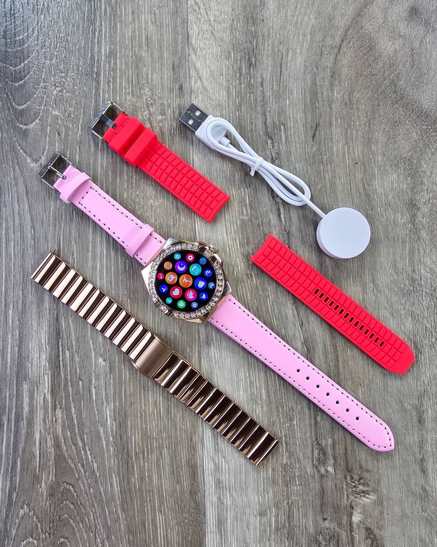 SMARTWATCH LG76 Mini REDONDO PARA DAMA + Otra Correa de Obsequio