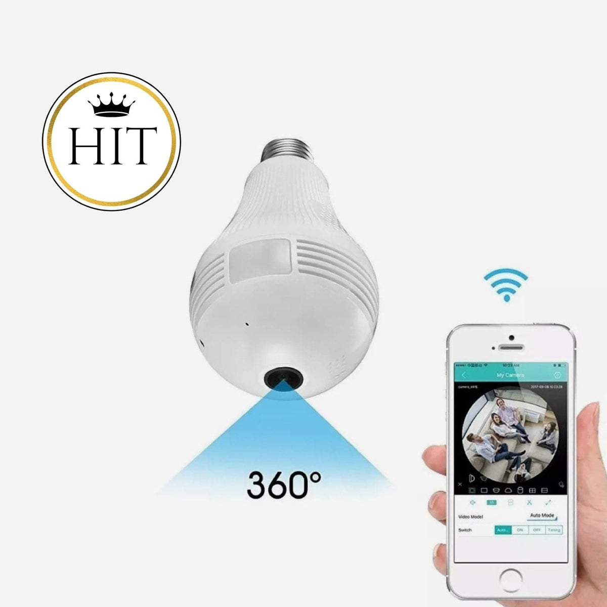 Bombilla Cámara Wifi 1080 p HD 360 Fisheye Cámara de Seguridad  Inalámbrica Hogar LED Cámaras de Luz Detección de Movimiento Visión  Nocturna : Electrónica