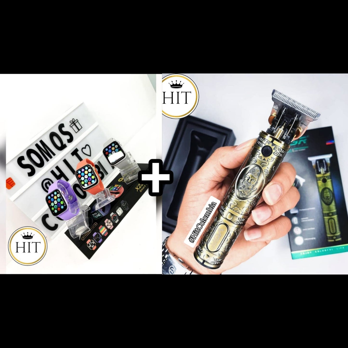 COMBO Smartwatch x22 pro ULTRA serie 7 Con perilla funcional (UNICO CON CARGA INALAMBRICA)+Maquina Patillera Martillada VGR - 085