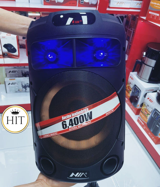 PARLANTE CABINA RECARGABLE NIA 8 CON MICROFONO CONTROL 6400 W - colombiahit