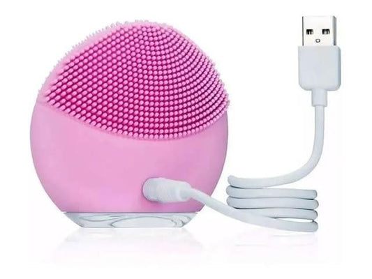 limpiador y masajeador facial eléctrico de silicona recargable por USB