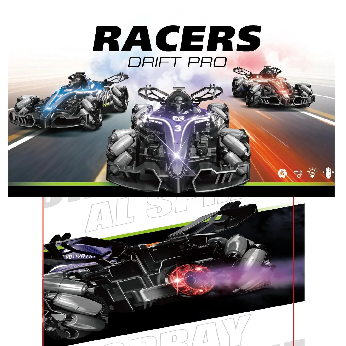 Carro acrobático a control remoto Racers Drift Pro