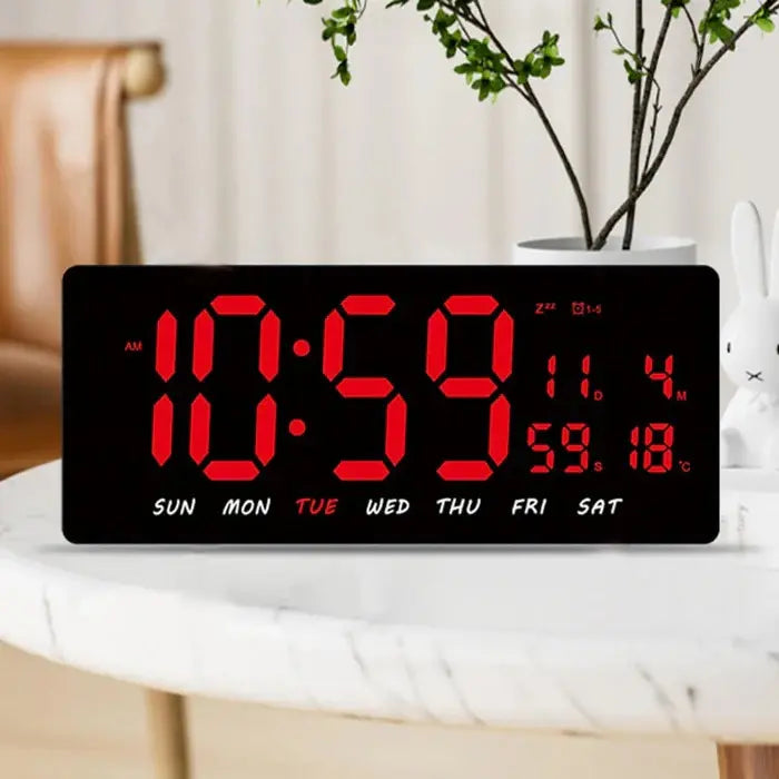 Reloj Digital Pared Mesa Fecha Temperatura Luz Led Hogar