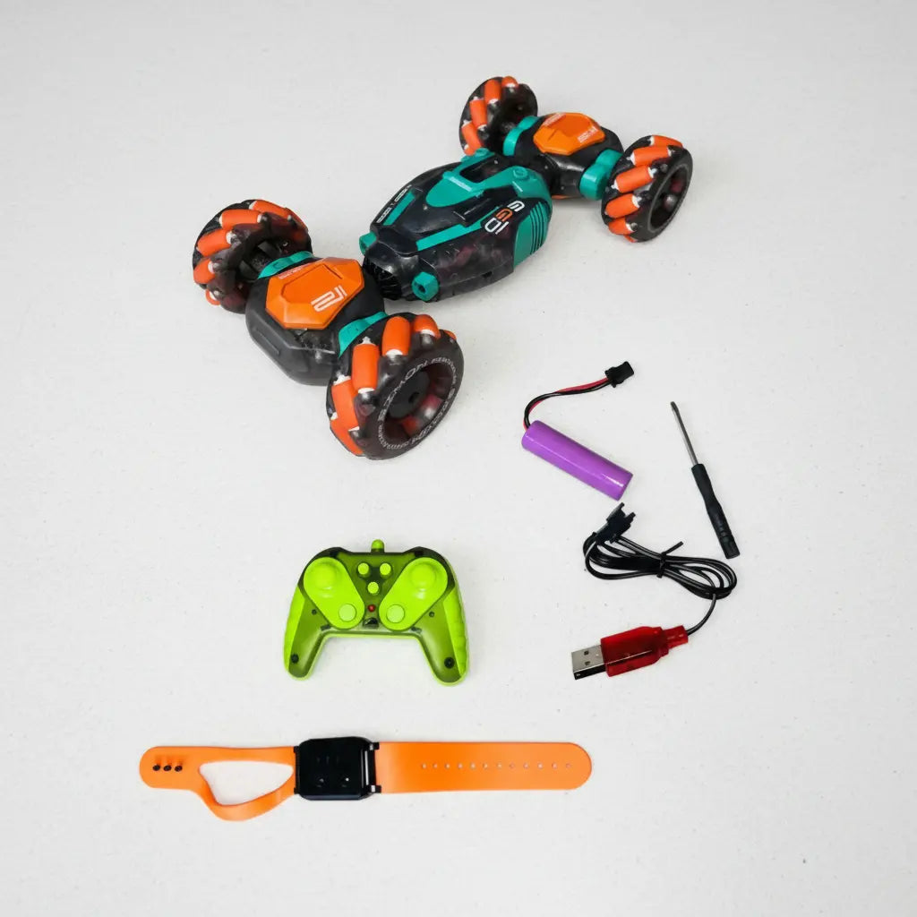 Carro Acrobático Control Remoto 360° Con Reloj Sensor