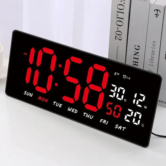 Reloj Digital Pared Mesa Fecha Temperatura Luz Led Hogar