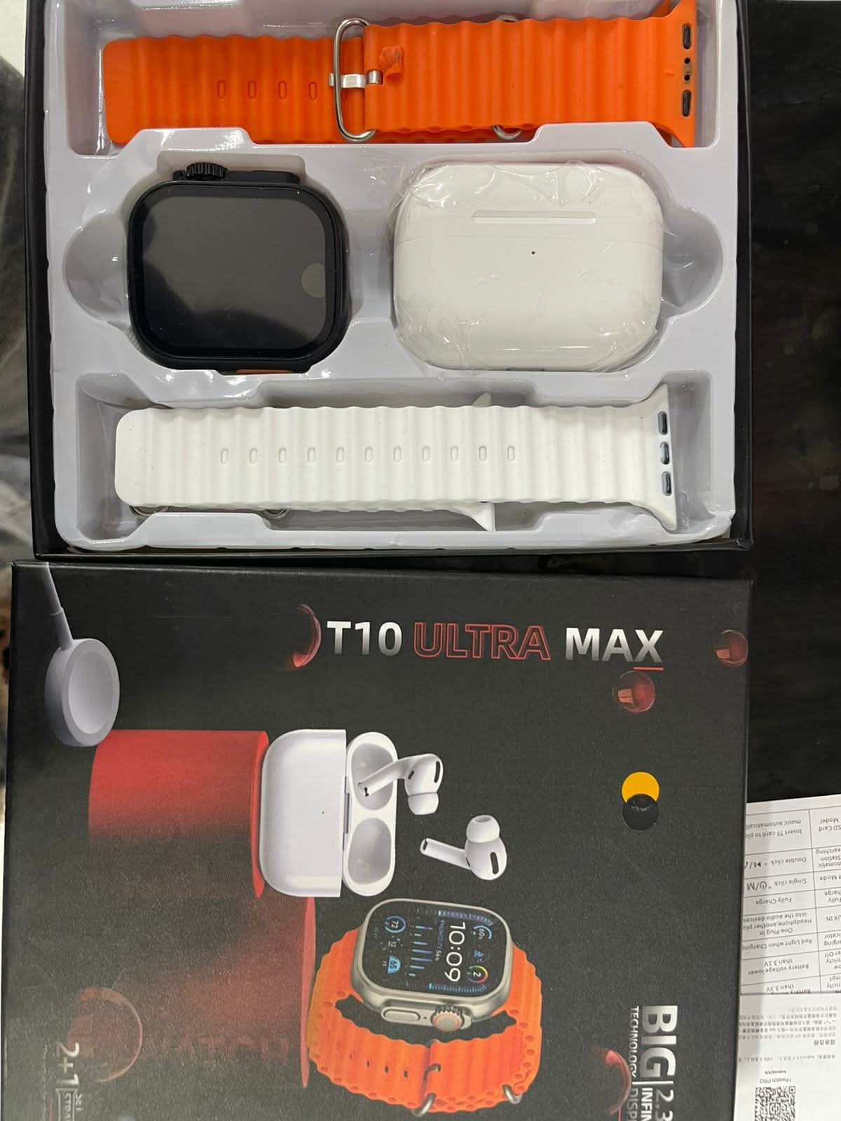 reloj inteligente T10 Ultra Max y auriculares inalámbricos TWS