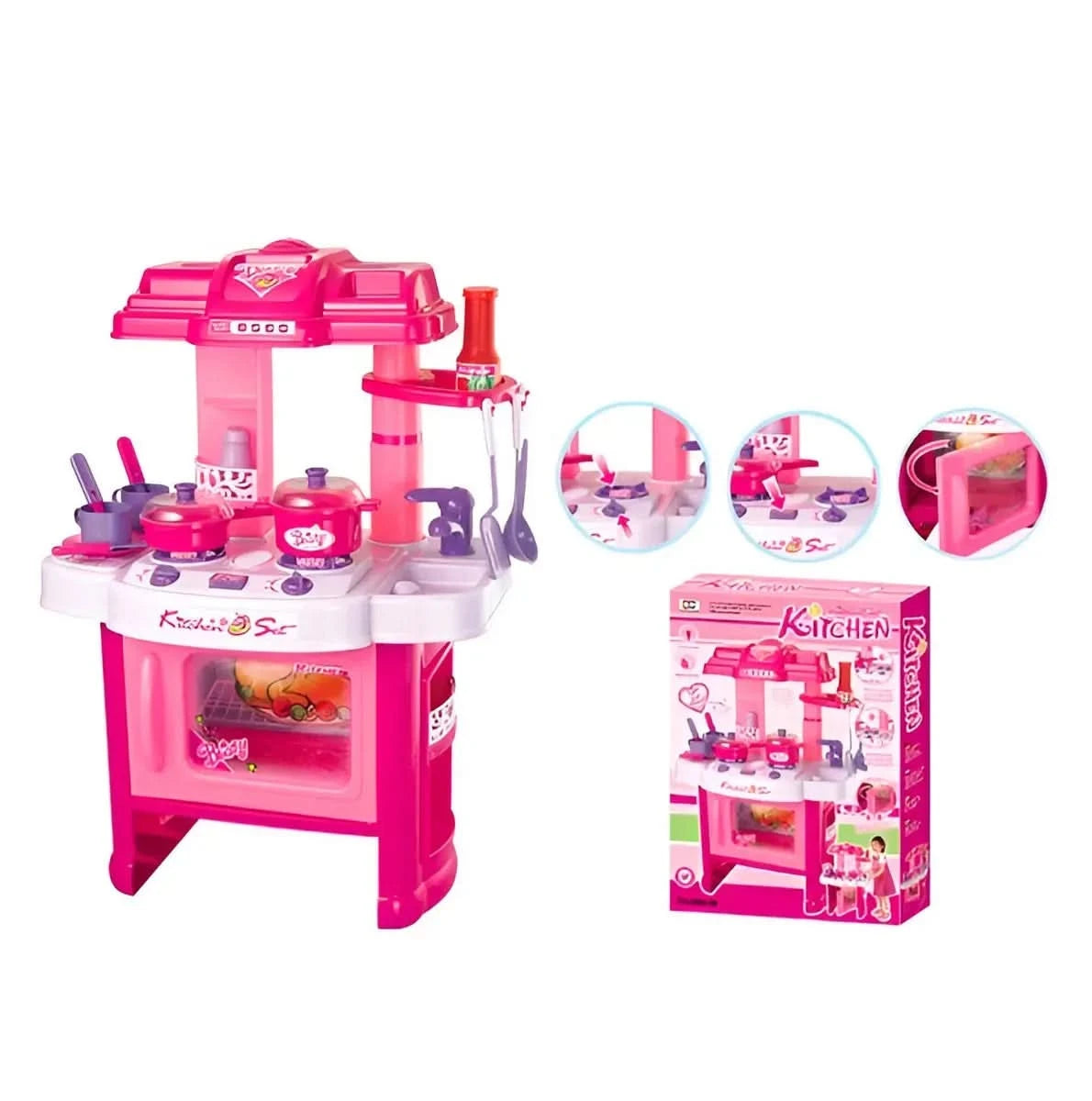 juego de cocina de juguete con luces y sonidos