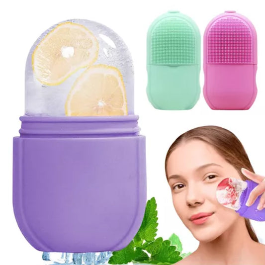 molde masajeador facial de silicona para hielo