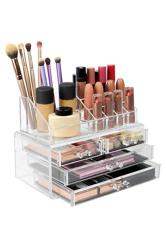 organizador de maquillaje de acrílico transparente