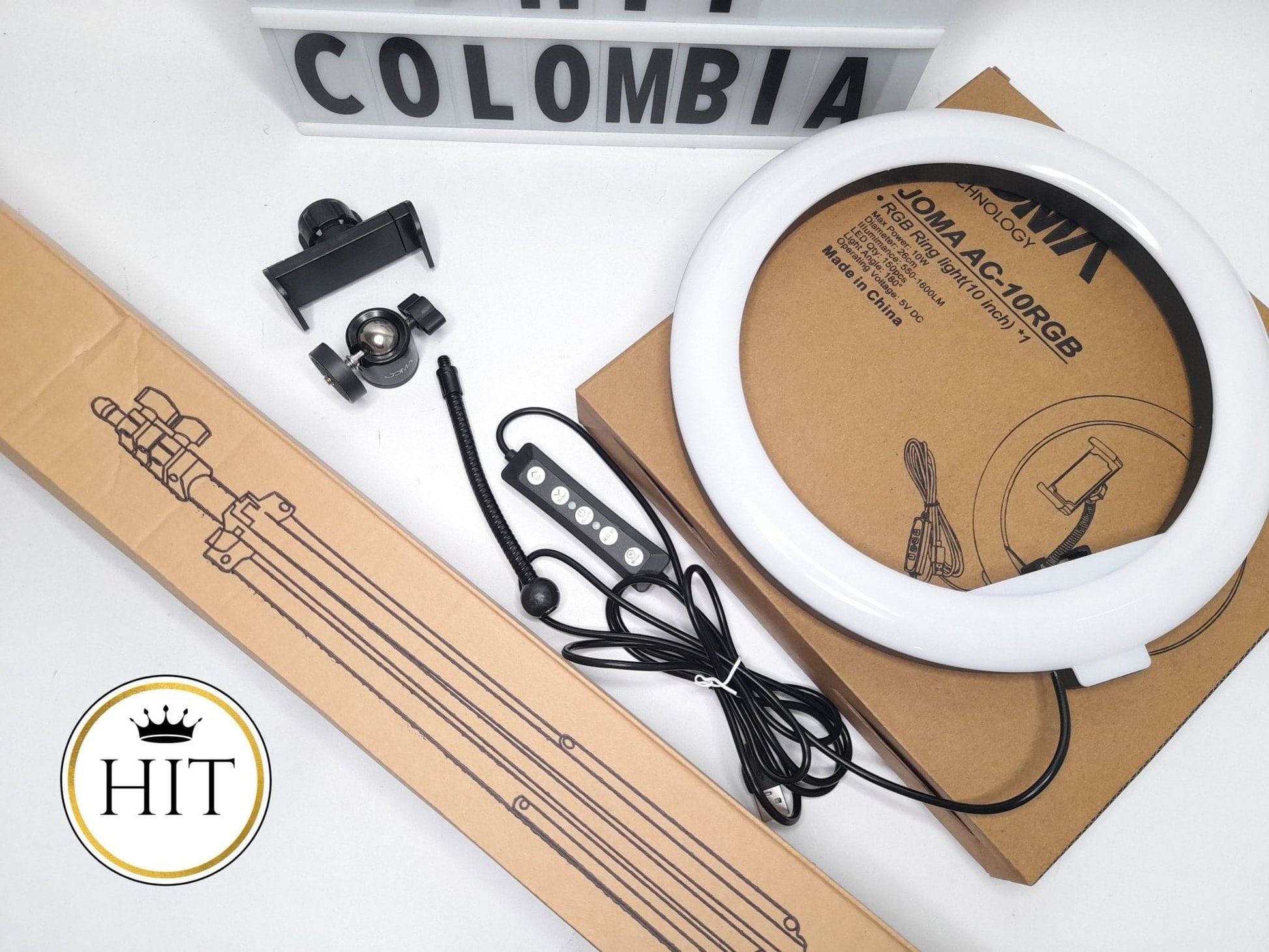 Aro de luz LED-RGB Semiprofesional 26cm ENVIO A TODO COLOMBIA