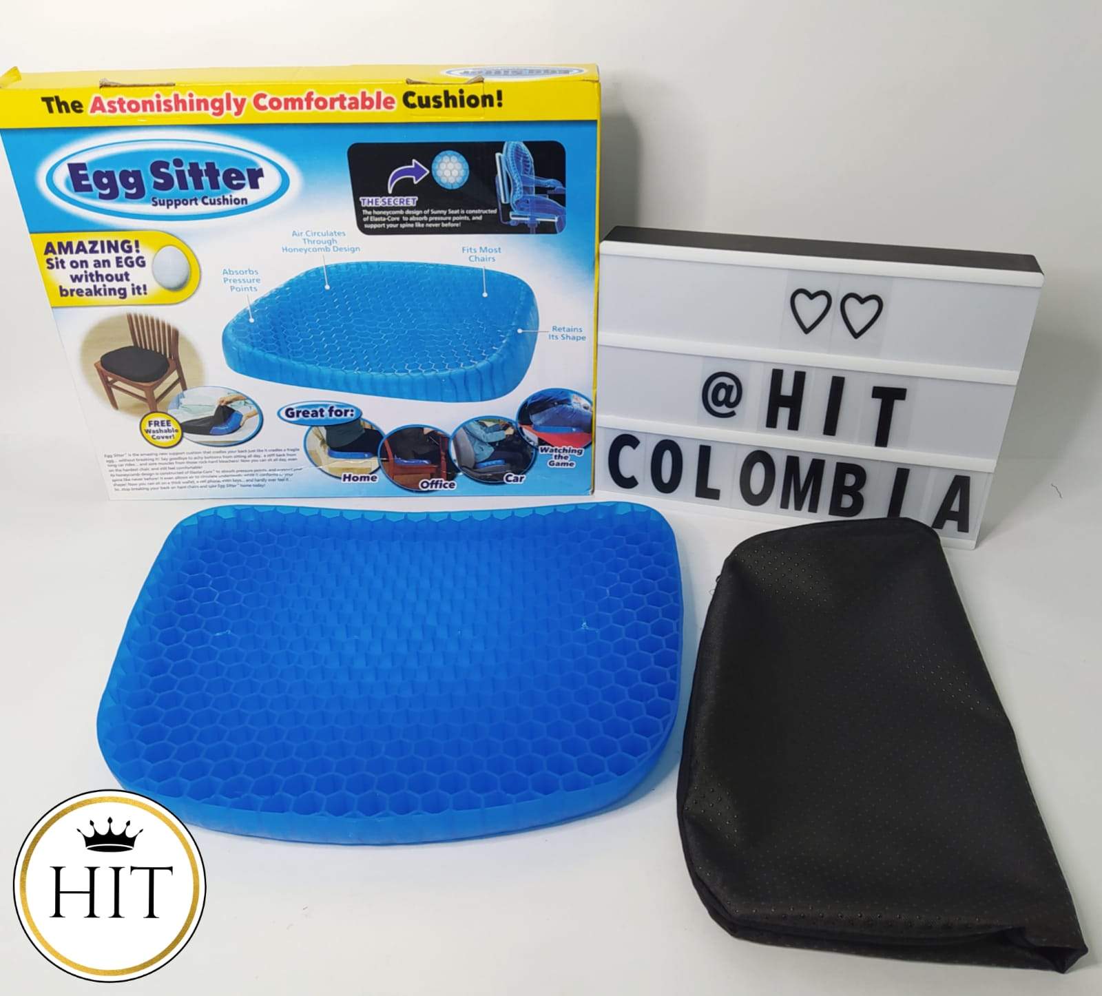 Cojín Ergonómico Para Silla En Silicona + Funda Protectora - colombiahit