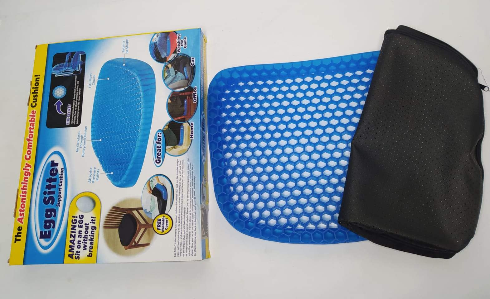 Cojín Ergonómico Para Silla En Silicona + Funda Protectora - colombiahit