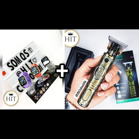 Combo Smartwatch x22 pro ULTRA serie 7 Con perilla funcional (UNICO CON CARGA INALAMBRICA)+Maquina Patillera Martillada VGR - 085 - colombiahit