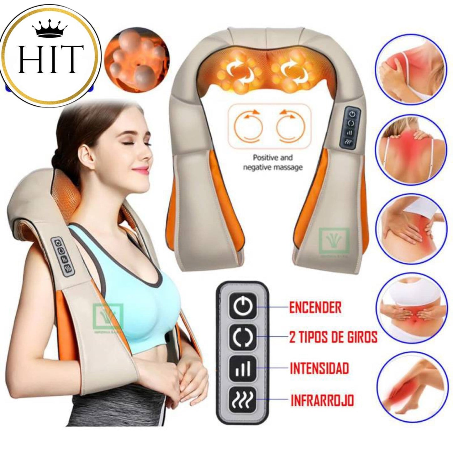 Masajeador Corporal Cervical Cuello Espalda Brazos Electrico - colombiahit