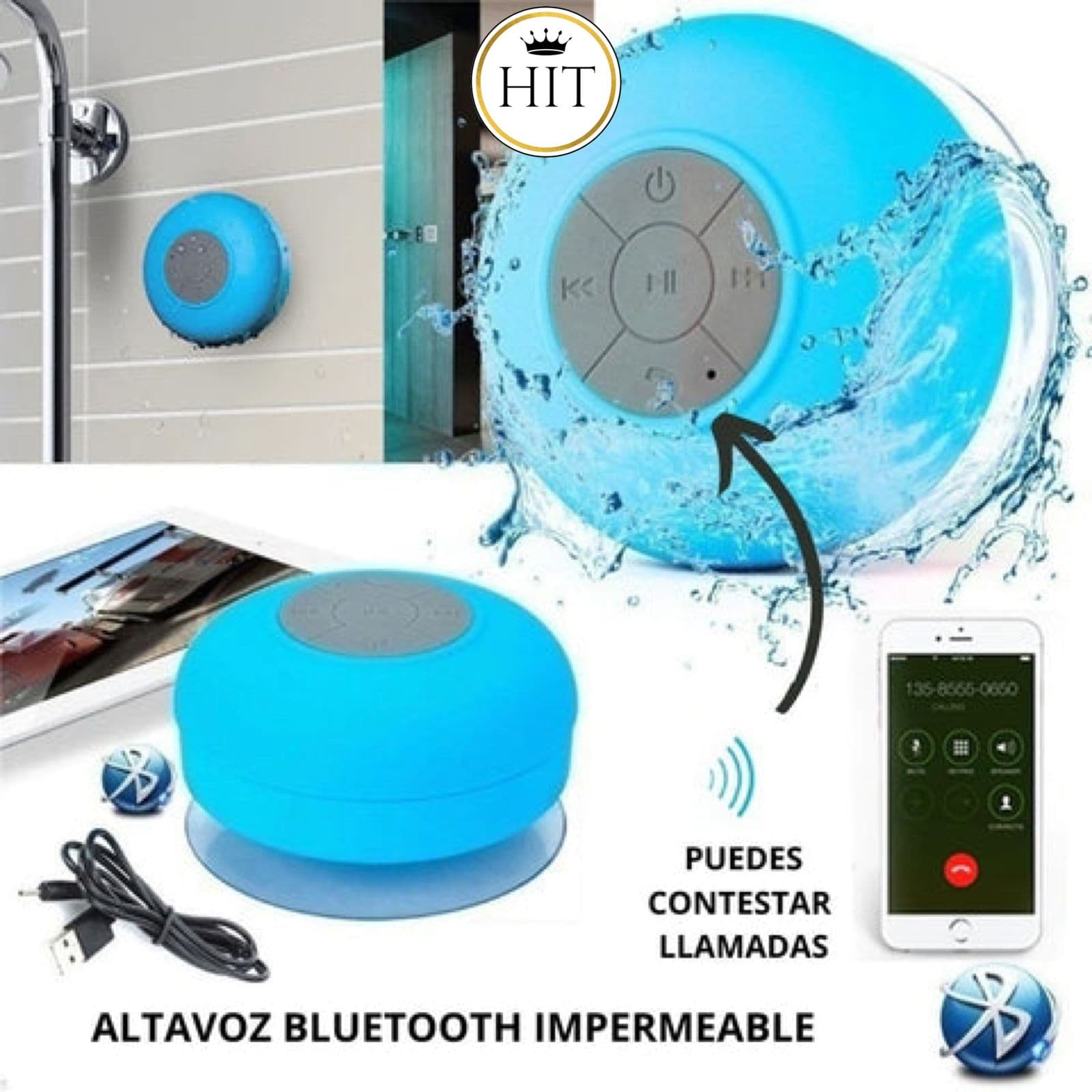 Parlante Ducha Impermeable Bluetooth Resistente Al Agua - colombiahit