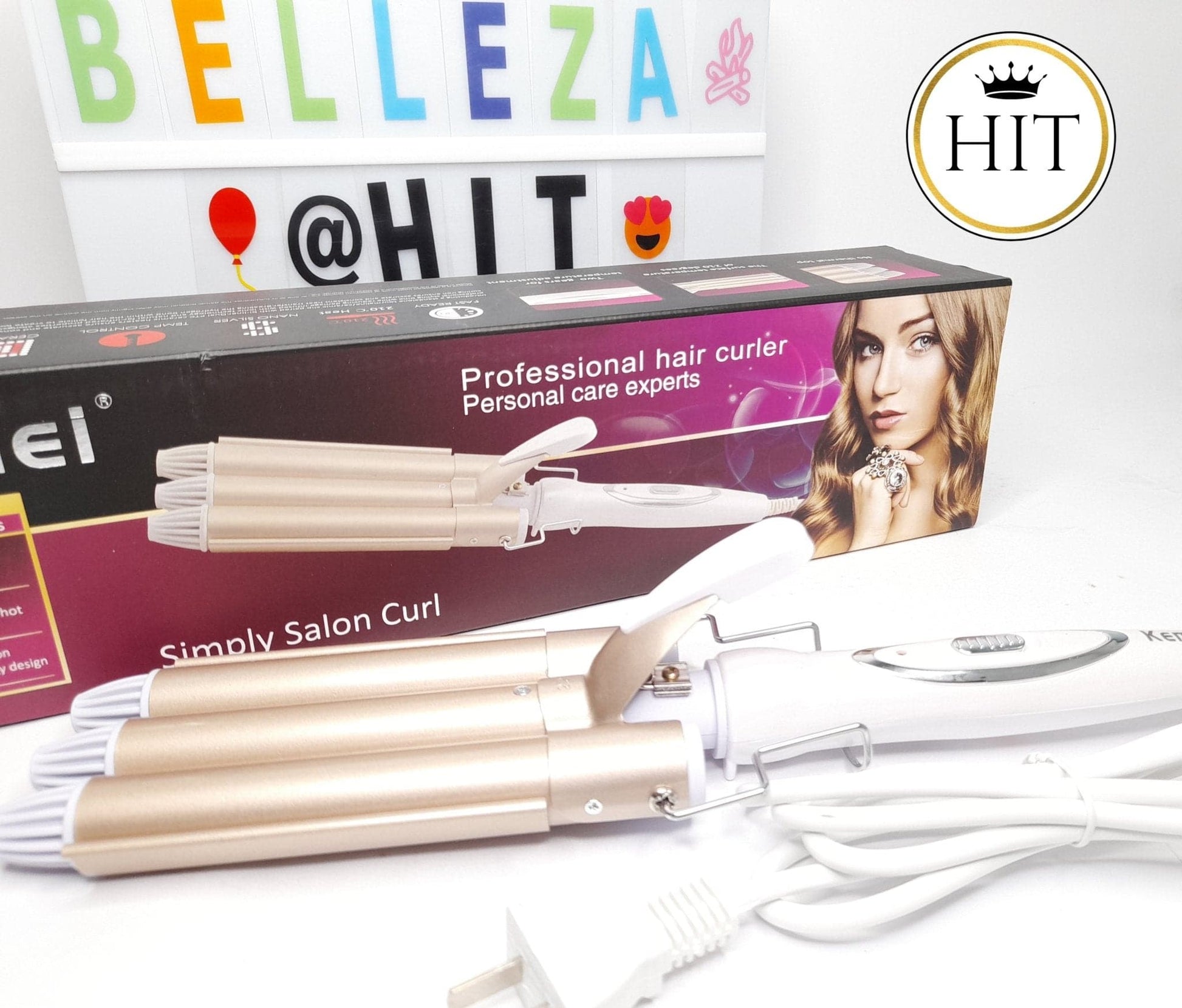 Pinza Onduladora Rizadora Para Cabello En Bucle 3 Tubos - colombiahit